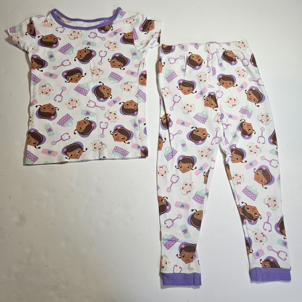 Disney Junior Doc McStuffins Purple and White Pajama Set